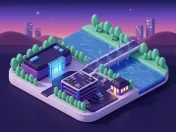 Illustration d'un casino au bord d'une rivière
